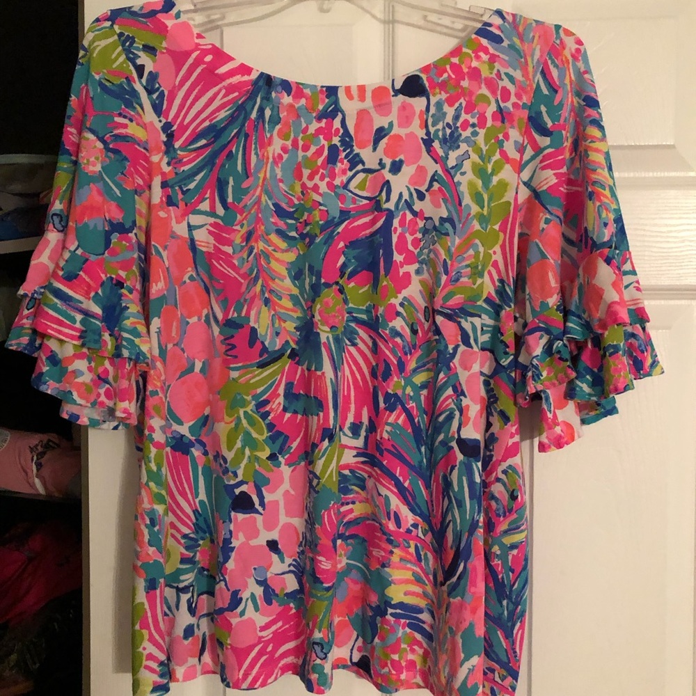 EUC Lilly Pulitzer Lula top XL in Gumbo Limbo